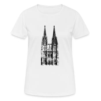 Regensburg - Regensburger Dom - Frauen T-Shirt atmungsaktiv - Weiß - Vorne - AI Model Female 172 dark (172cm)