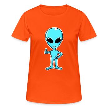 Alien - Frauen T-Shirt atmungsaktiv - Neonorange - Vorne - AI Model Female 172 dark (172cm)