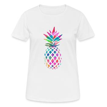 Ananas arc-en-ciel - T-shirt respirant Femme - blanc - Devant - AI Model Female 172 dark (172cm)