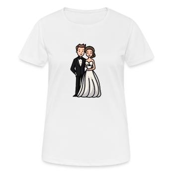 Mariage mariée marié jeunes mariés - T-shirt respirant Femme - blanc - Devant - AI Model Female 172 dark (172cm)