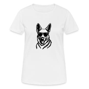 Schäferhund Hund Hundekopf - Frauen T-Shirt atmungsaktiv - Weiß - Vorne - AI Model Female 172 dark (172cm)