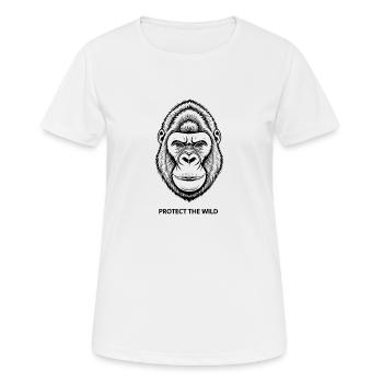 Fine Line Gorilla – Protégez la nature - T-shirt respirant Femme - blanc - Devant - AI Model Female 172 dark (172cm)