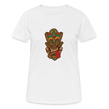 Tikki Tiki Mask Hawaiian Hawaiian Idée cadeau - T-shirt respirant Femme - blanc - Devant - AI Model Female 172 dark (172cm)