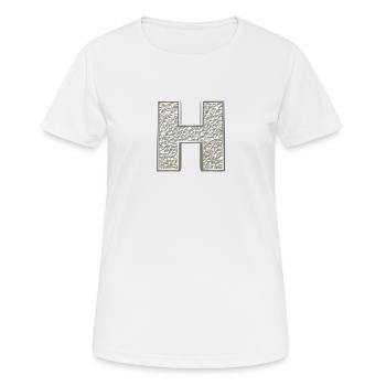 H, letter, letter H, initial, initial H, monogram, - Women's Breathable T-Shirt - white - Front - AI Model Female 172 dark (172cm)