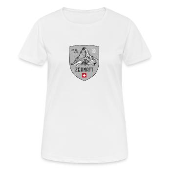 Zermatt Matterhorn Suisse Armoiries - T-shirt respirant Femme - blanc - Devant - AI Model Female 172 dark (172cm)