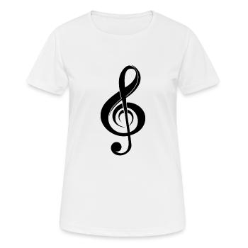 Clé de musique incurvée - T-shirt respirant Femme - blanc - Devant - AI Model Female 172 dark (172cm)