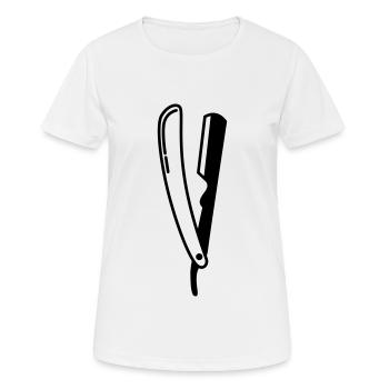 Rasieren Barber logo icon - Frauen T-Shirt atmungsaktiv - Weiß - Vorne - AI Model Female 172 dark (172cm)