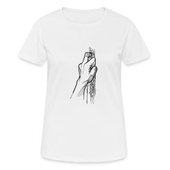 Finger Pocket - noir - T-shirt respirant Femme - blanc - Devant - AI Model Female 172 dark (172cm)