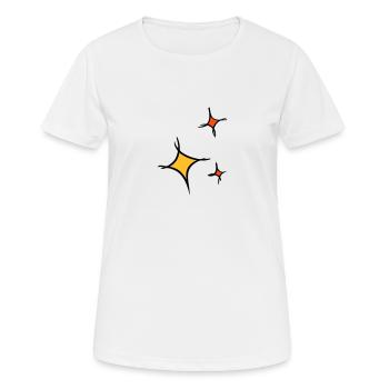 Asterisk. Three colorful stars, hand-drawn. - Women's Breathable T-Shirt - white - Front - AI Model Female 172 dark (172cm)