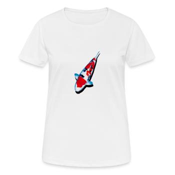 KOI-Karpfen - Frauen T-Shirt atmungsaktiv - Weiß - Vorne - AI Model Female 172 dark (172cm)