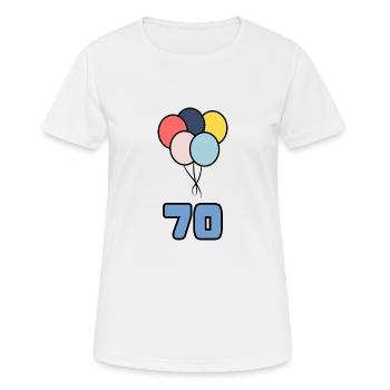 70. 70 ANS. 70e ANNIVERSAIRE. ANNIVERSAIRE 70 ANS. - T-shirt respirant Femme - blanc - Devant - AI Model Female 172 dark (172cm)
