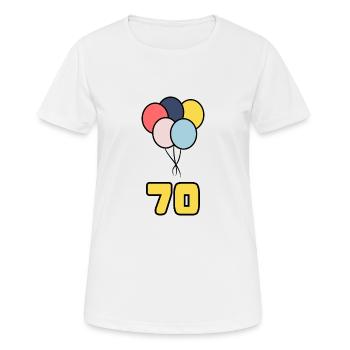 70. 70 ANS. 70e ANNIVERSAIRE. ANNIVERSAIRE 70 ANS. - T-shirt respirant Femme - blanc - Devant - AI Model Female 172 dark (172cm)