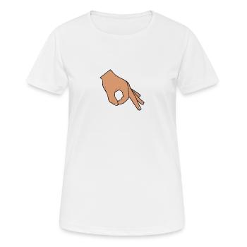 looked in hand - Women's Breathable T-Shirt - white - Front - AI Model Female 172 dark (172cm)