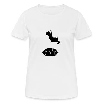 tortue printemps / spring turtle (1c) - T-shirt respirant Femme - blanc - Devant - AI Model Female 172 dark (172cm)