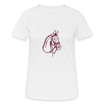 Cheval de selle - T-shirt respirant Femme - blanc - Devant - AI Model Female 172 dark (172cm)