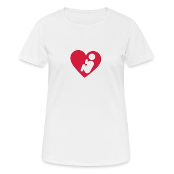 icone coeur bebe foetus symbole - T-shirt respirant Femme - blanc - Devant - AI Model Female 172 dark (172cm)