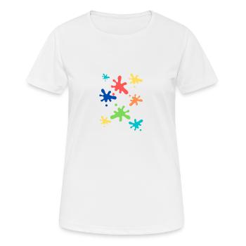 Tache de peinture - T-shirt respirant Femme - blanc - Devant - AI Model Female 172 dark (172cm)