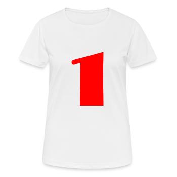 1. 1 AN. 1er ANNIVERSAIRE. ANNIVERSAIRE 1 AN - T-shirt respirant Femme - blanc - Devant - AI Model Female 172 dark (172cm)