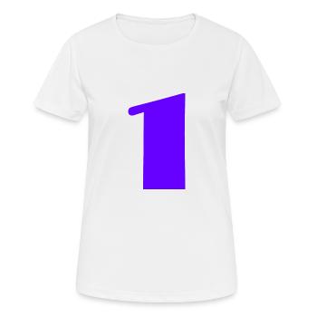 1. 1 AN. 1er ANNIVERSAIRE. ANNIVERSAIRE 1 AN - T-shirt respirant Femme - blanc - Devant - AI Model Female 172 dark (172cm)