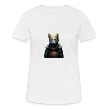 Chien en armure médiévale - T-shirt respirant Femme - blanc - Devant - AI Model Female 172 dark (172cm)