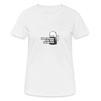 Kann Spuren von Bier enthalten - Frauen T-Shirt atmungsaktiv - Weiß - Vorne - AI Model Female 172 dark (172cm)