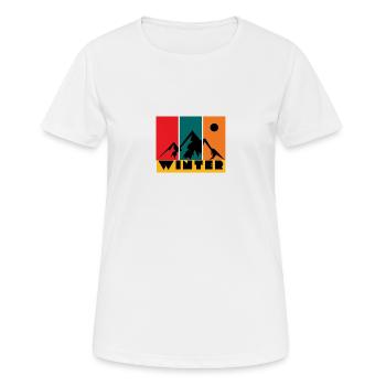 Winter Design - Frauen T-Shirt atmungsaktiv - Weiß - Vorne - AI Model Female 172 dark (172cm)