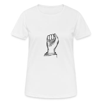 hand - Women's Breathable T-Shirt - white - Front - AI Model Female 172 dark (172cm)