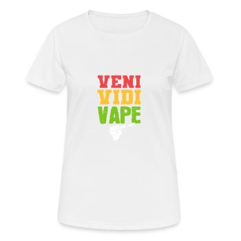 Veni vidi Vape Smoking Gift - Women's Breathable T-Shirt - white - Front - AI Model Female 172 dark (172cm)