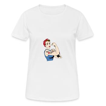 Power woman - Women's Breathable T-Shirt - white - Front - AI Model Female 172 dark (172cm)