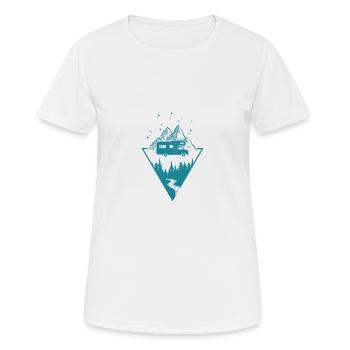 Alcove Motorhome Nature Mountains Camping Holiday - Women's Breathable T-Shirt - white - Front - AI Model Female 172 dark (172cm)