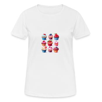 delicious cupcakes - Women's Breathable T-Shirt - white - Front - AI Model Female 172 dark (172cm)