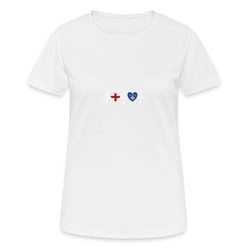 Drapeaux kosovars de l’Angleterre et du Kosovo - T-shirt respirant Femme - blanc - Devant - AI Model Female 172 dark (172cm)