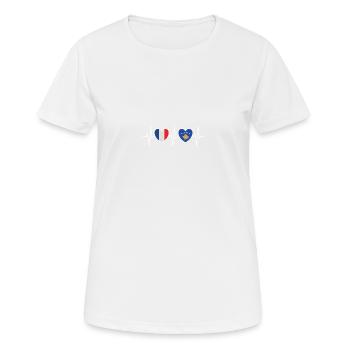 France et Kosovo Drapeau du Kosovo Drapeaux du Kosovo - T-shirt respirant Femme - blanc - Devant - AI Model Female 172 dark (172cm)