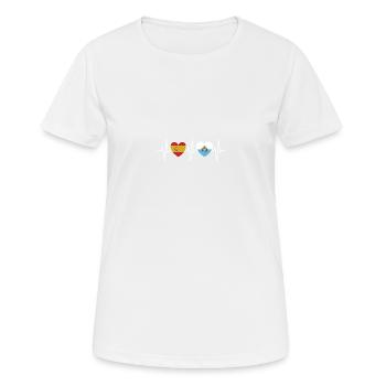 Espagne et Saint-Marin Drapeaux de Saint-Marin - T-shirt respirant Femme - blanc - Devant - AI Model Female 172 dark (172cm)