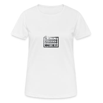 What The F? Blende Witz für Fotograf - Frauen T-Shirt atmungsaktiv - Weiß - Vorne - AI Model Female 172 dark (172cm)