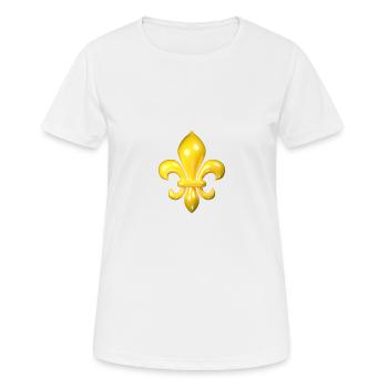 Yellow Fleur de Lys - Women's Breathable T-Shirt - white - Front - AI Model Female 172 dark (172cm)