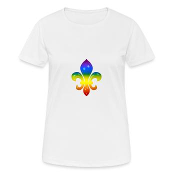 Fleur de Lys in Regenbogen-Farben - Frauen T-Shirt atmungsaktiv - Weiß - Vorne - AI Model Female 172 dark (172cm)