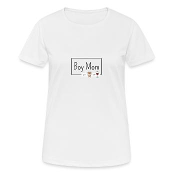 Boy Mom - Frauen T-Shirt atmungsaktiv - Weiß - Vorne - AI Model Female 172 dark (172cm)