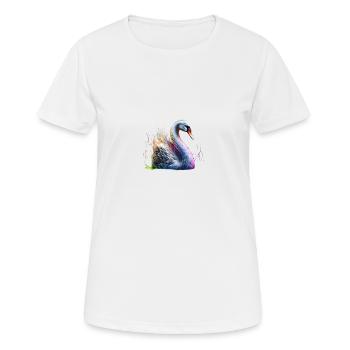 CYGNE MAJESTUEUX - T-shirt respirant Femme - blanc - Devant - AI Model Female 172 dark (172cm)