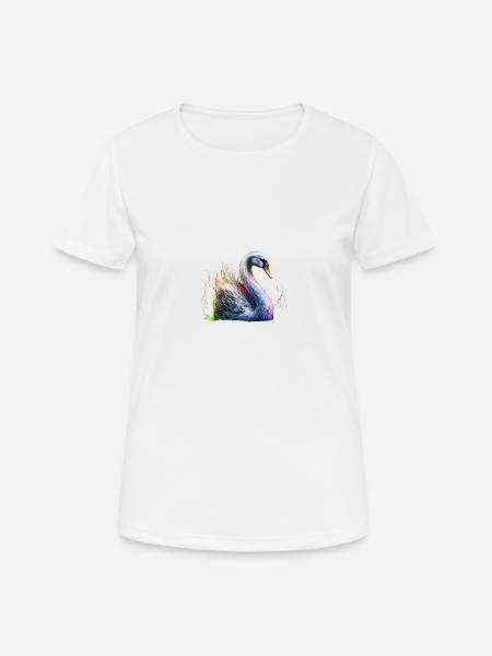 MAJESTIC SWAN - Women's Breathable T-Shirt - white
