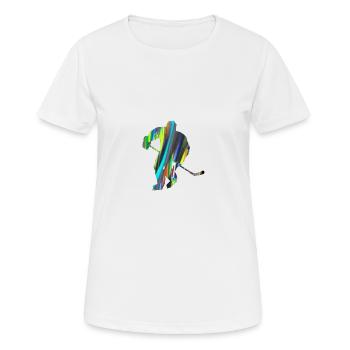 Eishockey, Hockey, Graffiti, bunt, stencil - Frauen T-Shirt atmungsaktiv - Weiß - Vorne - AI Model Female 172 dark (172cm)