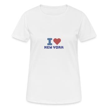 I LOVE NEW YORK - Frauen T-Shirt atmungsaktiv - Weiß - Vorne - AI Model Female 172 dark (172cm)