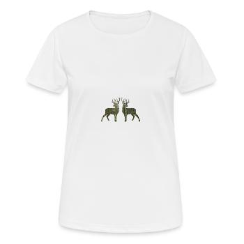 Cerf collage "Cerf dans le miroir" - T-shirt respirant Femme - blanc - Devant - AI Model Female 172 dark (172cm)