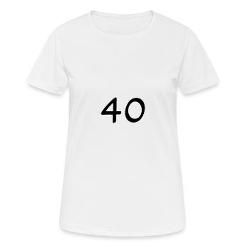 40. 40 ANS. 40e ANNIVERSAIRE. ANNIVERSAIRE 40 ANS. - T-shirt respirant Femme - blanc - Devant - AI Model Female 172 dark (172cm)