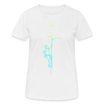 Escalade électrocardiogramme vert / bleu - T-shirt respirant Femme - blanc - Devant - AI Model Female 172 dark (172cm)