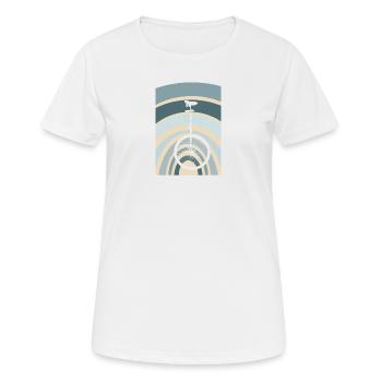 Vélo à pédales monocycle - T-shirt respirant Femme - blanc - Devant - AI Model Female 172 dark (172cm)