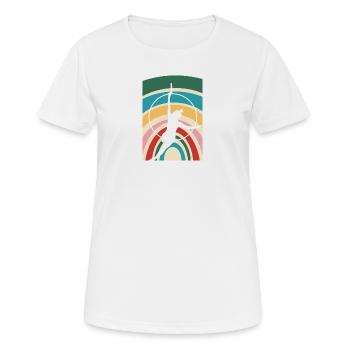 Gymnastiktrainer Handstand Gymnastiktraining - Frauen T-Shirt atmungsaktiv - Weiß - Vorne - AI Model Female 172 dark (172cm)