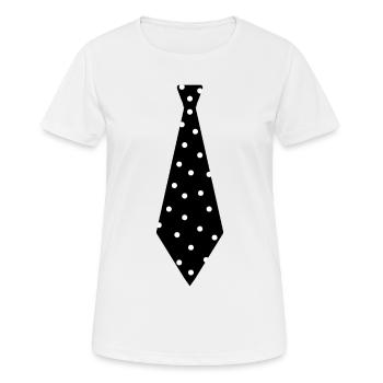 KRAWATTEN SHIRT lustige Krawatte - Frauen T-Shirt atmungsaktiv - Weiß - Vorne - AI Model Female 172 dark (172cm)
