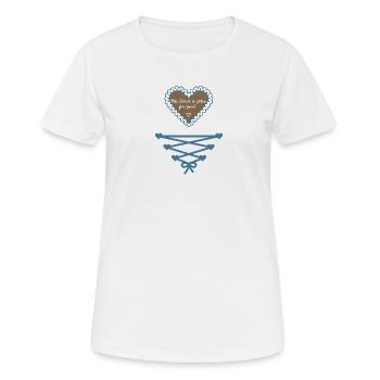 Mei Dirndl is z'kloa für zwoa - Bayern - Frauen T-Shirt atmungsaktiv - Weiß - Vorne - AI Model Female 172 dark (172cm)