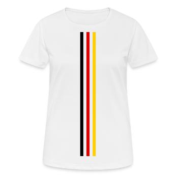 Allemagne Coupe du Monde trois bandes - T-shirt respirant Femme - blanc - Devant - AI Model Female 172 dark (172cm)